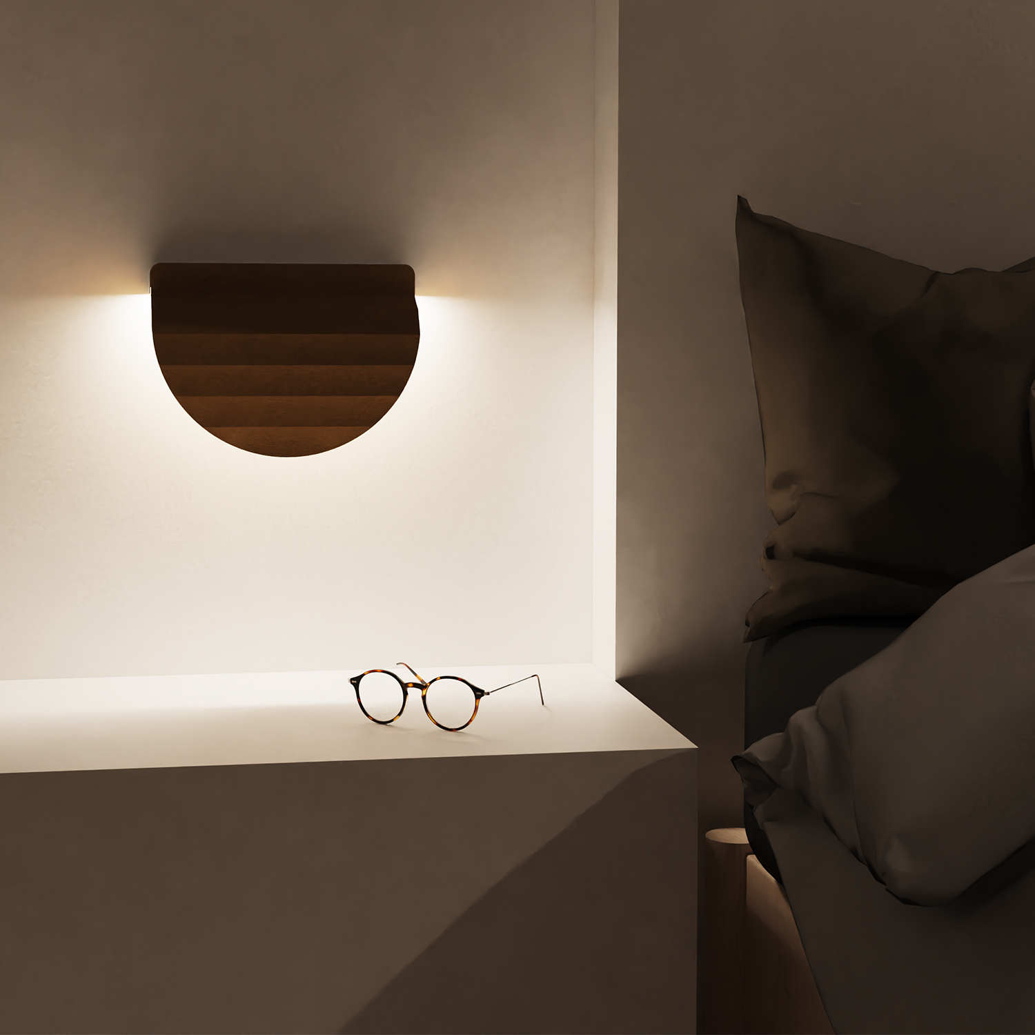 Rendering of PULP used as wall mounted bedside light